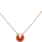 [Clover Jewelry]AMULETTE GOLD CARNELIAN ONYX NECKLACE