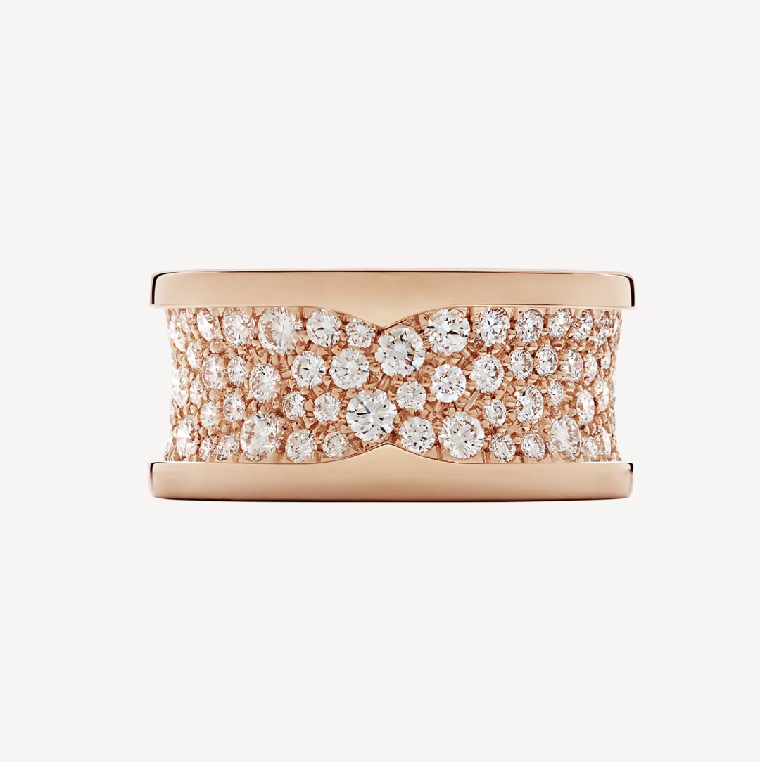 [Clover Jewelry]ZERO 1 WITH PAVED DIAMONDS ON THE SPIRAL RING