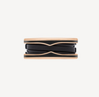 [Clover Jewelry]ZERO 1 TWO-BAND WITH MATTE BLACK CERAMIC PINK GOLD RING