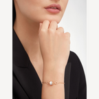 [Clover Jewelry]ZERO 1 SOFT PINK GOLD AND WHITE CERAMIC BRACELET