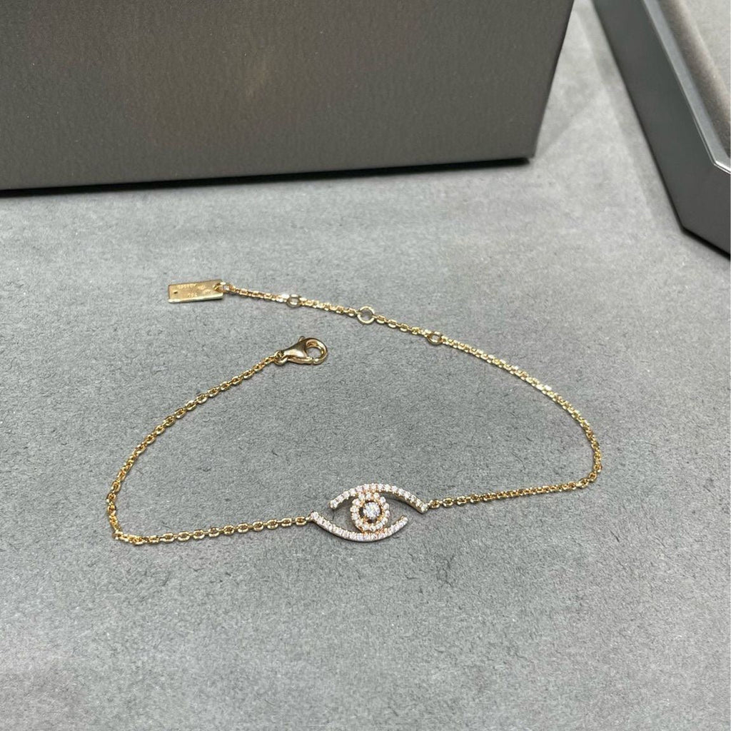 [Clover Jewelry]Lucky Eye Pave-Set Diamond Bracelet