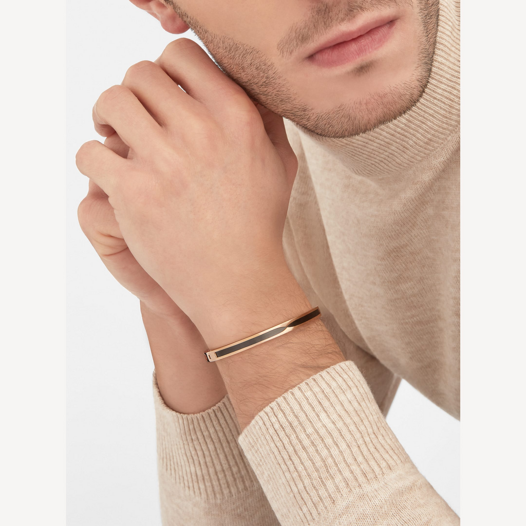 [Clover Jewelry]ZERO 1 PINK GOLD WITH BLACK CERAMIC BRACELET