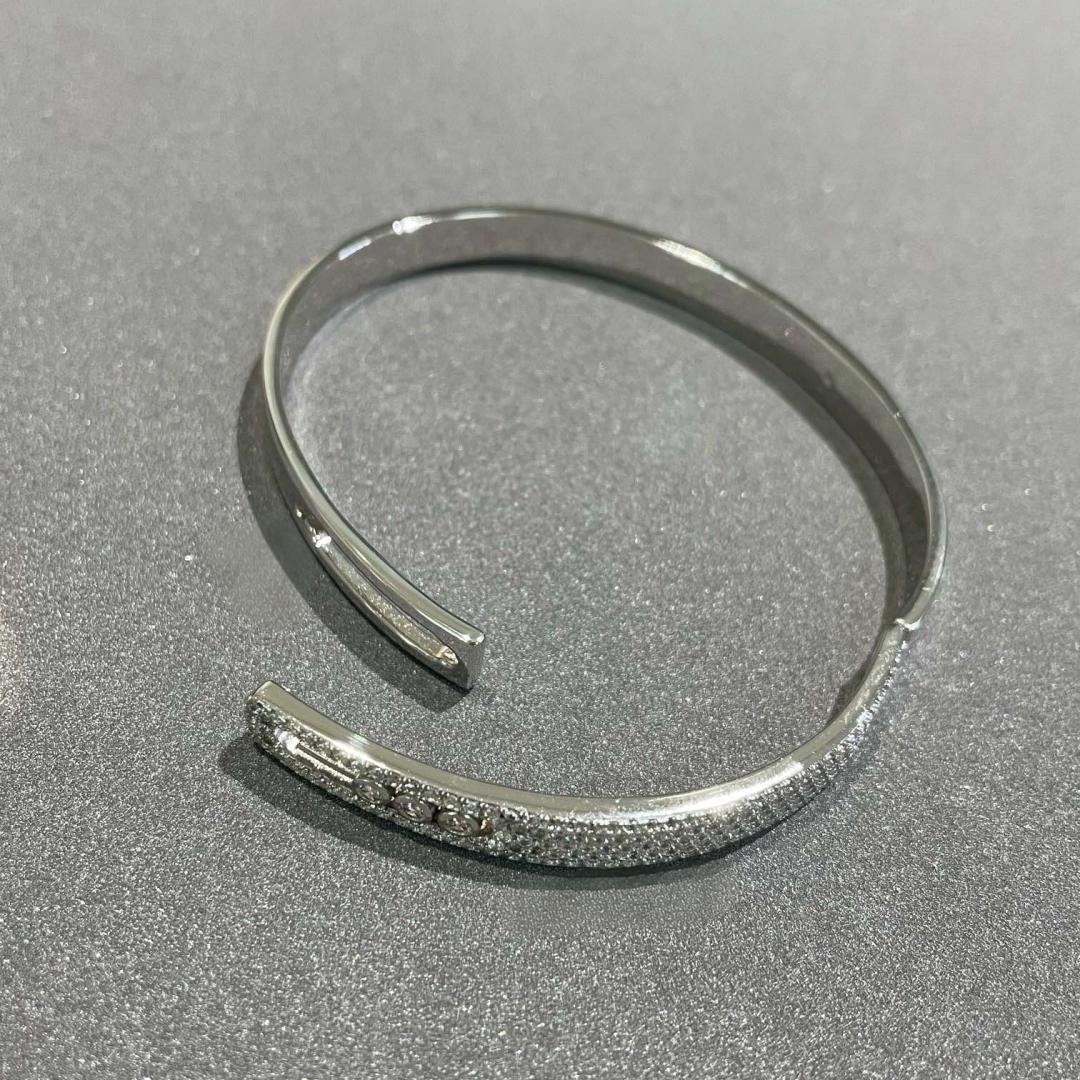 [Clover Jewelry]Move Noa Rose Gold Pavé Diamond Bangle Bracelet