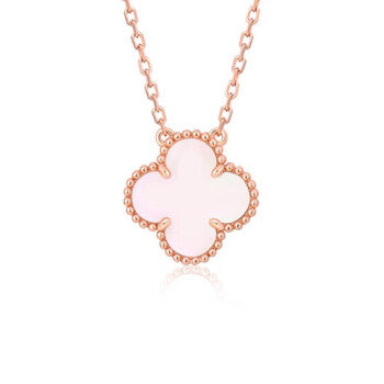 [Clover Jewelry]CLOVER 15MM ROSA PERLMUTT-EINZELBLUMEN-HALSKETTE