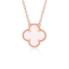 [Clover Jewelry]CLOVER 15MM ROSA PERLMUTT-EINZELBLUMEN-HALSKETTE