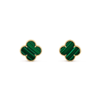 [Clover Jewelry]CLOVER MINI 9.5MM MALACHITE  EARRINGS