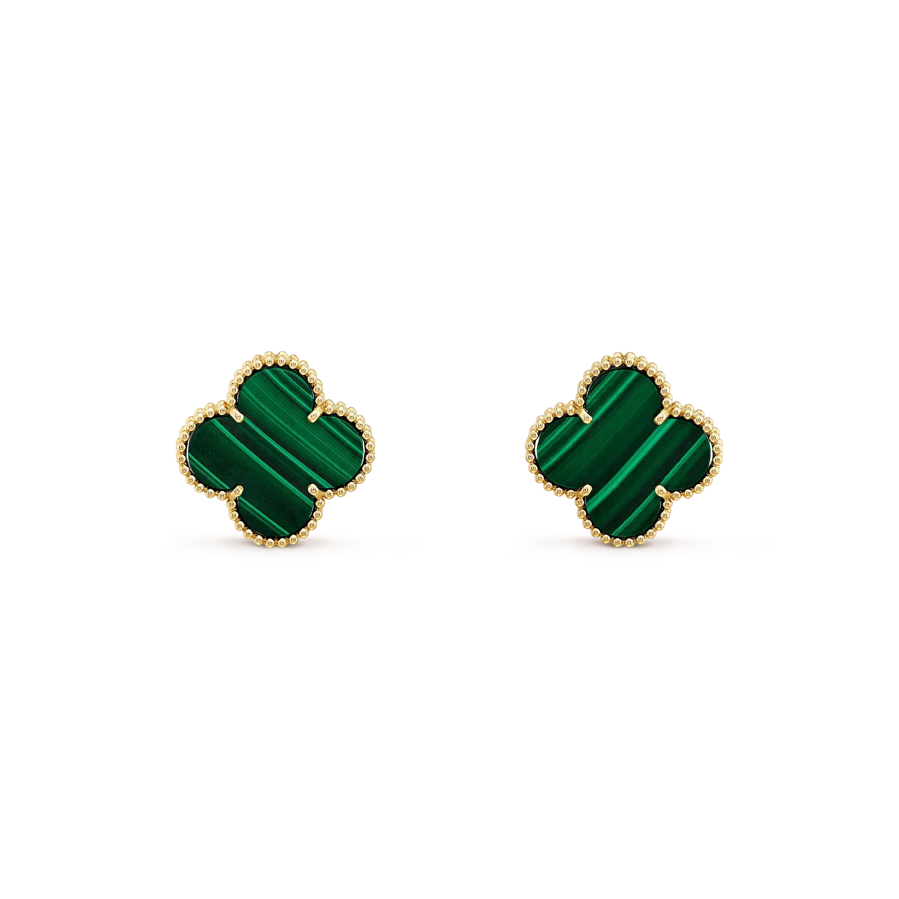 [Clover Jewelry]CLOVER MINI 9.5MM MALACHITE  EARRINGS
