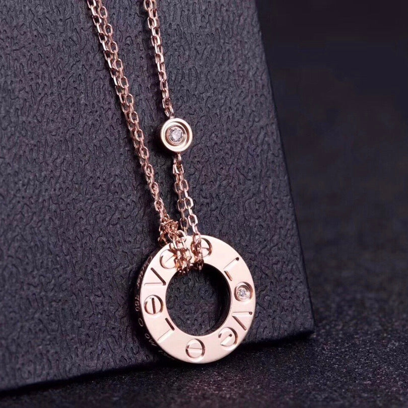 [Clover Jewelry]LOVE NECKLACE 16MM 2 DIAMONDS