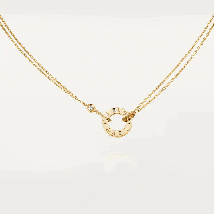 [Clover Jewelry]LOVE NECKLACE 16MM 2 DIAMONDS