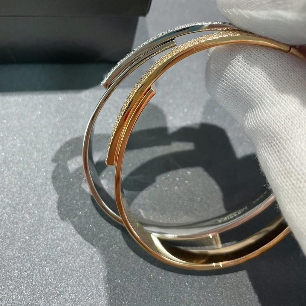 [Clover Jewelry]Move Noa Rose Gold Pavé Diamond Bangle Bracelet
