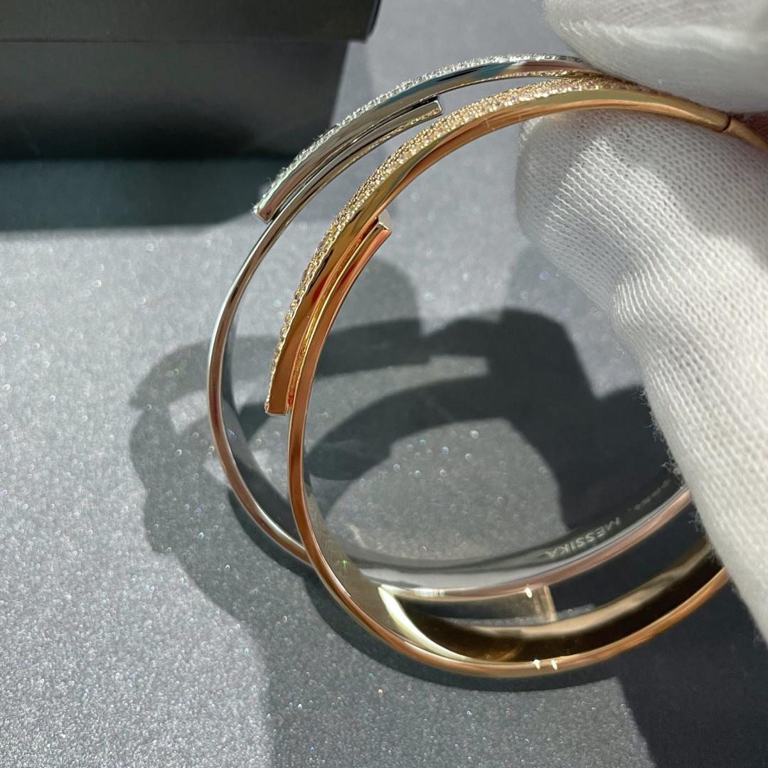 [Clover Jewelry]Move Noa Rose Gold Pavé Diamond Bangle Bracelet