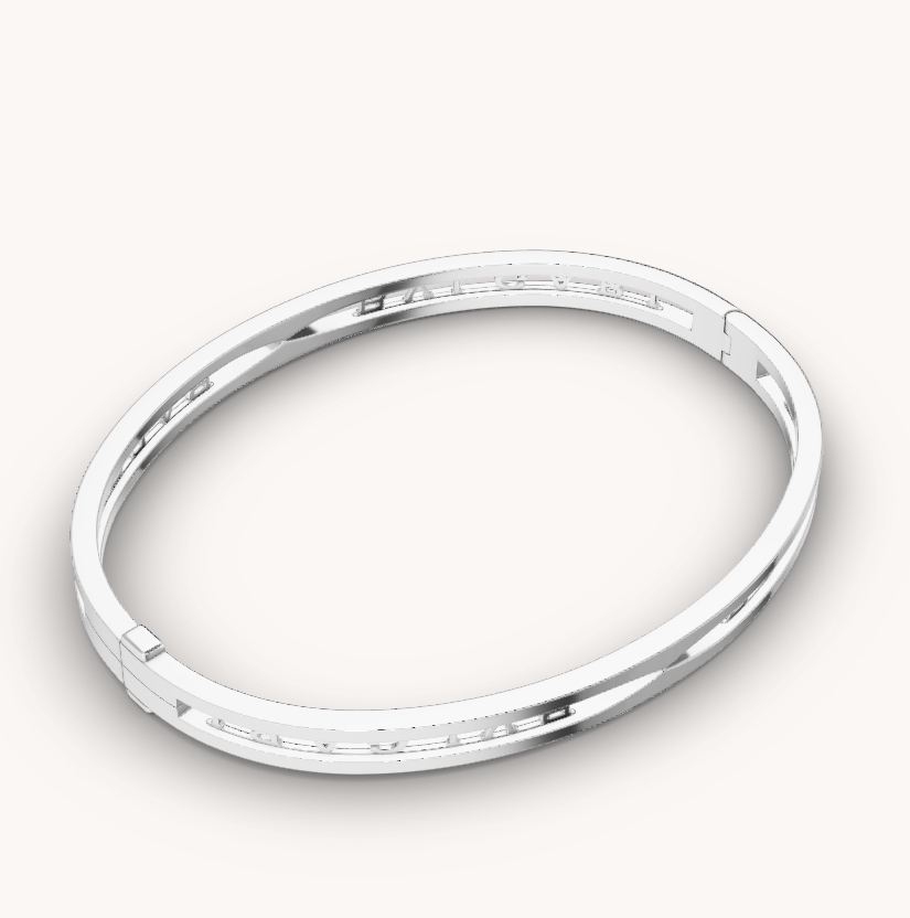 [Clover Jewelry]ZERO 1 SPIRAL LOGO SILVER BRACELET