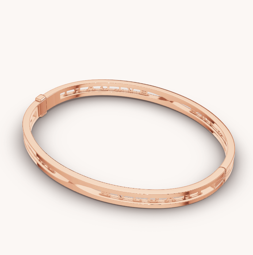 [Clover Jewelry]ZERO 1 SPIRAL LOGO PINK GOLD BRACELET