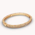 [Clover Jewelry]ZERO 1 SPIRAL AND PAVED DIAMOND GOLD BRACELET