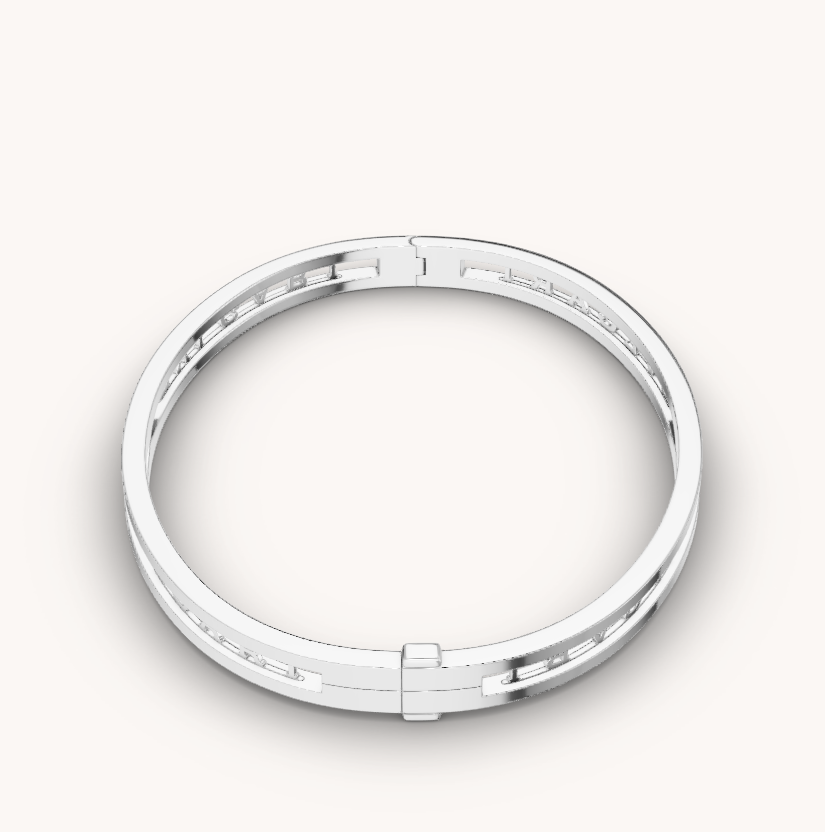 [Clover Jewelry]ZERO 1 SPIRAL LOGO SILVER BRACELET
