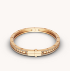 [Clover Jewelry]ZERO 1 SPIRAL AND PAVED DIAMOND GOLD BRACELET