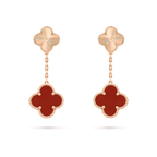 [Clover Jewelry]CLOVER 2 MOTIF  LASER CARNELIAN EARRINGS