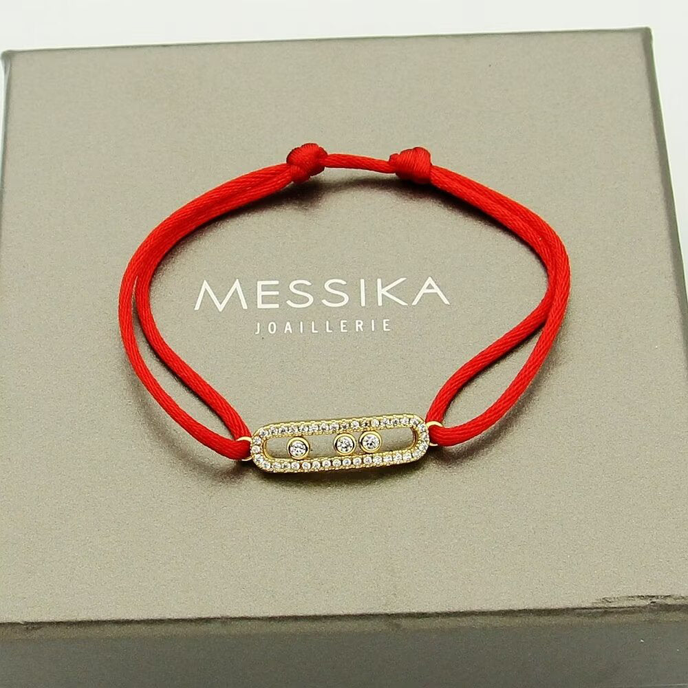 [Clover Jewelry]Messika Care(s) pink cord pavé bracelet