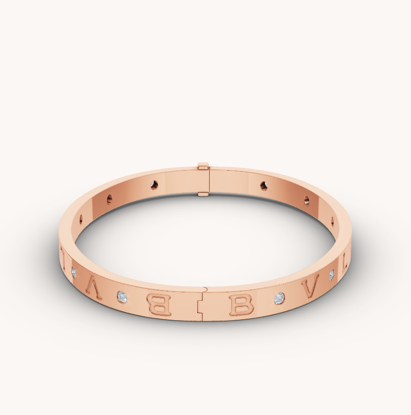 [Clover Jewelry]ZERO 1 PINK GOLD 12 DIAMONDS BRACELET