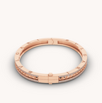 [Clover Jewelry]ZERO 1 SPIRAL AND PAVED DIAMOND PINK GOLD BRACELET