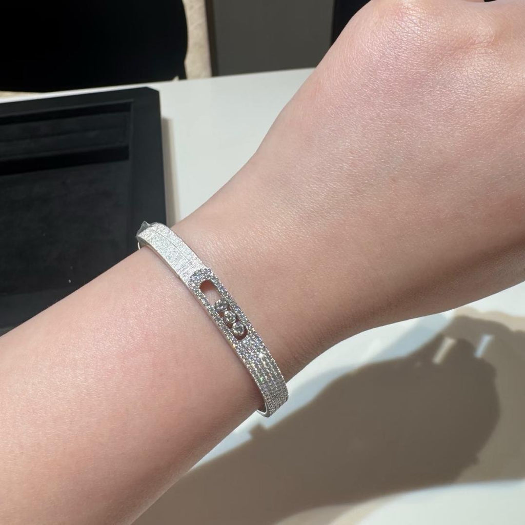 [Clover Jewelry]Move Noa Ciselé half pavé bangle
