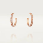 [Clover Jewelry]LOVE DIAMOND PINK GOLD HOOP EARRINGS