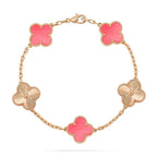 [Clover Jewelry]CLOVER BRACELET 5 MOTIF PINK AND PINK GOLD