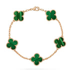 [Clover Jewelry]CLOVER 5 MOTIFS MALACHITE BRACELET