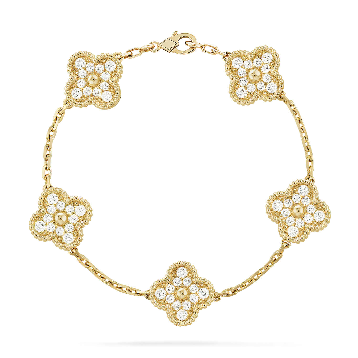 [Clover Jewelry]CLOVER 5 MOTIFS  FULL DIAMOND BRACELET