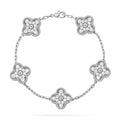 [Clover Jewelry]CLOVER 5 MOTIFS  DIAMANTEN ARMBAND SILBER