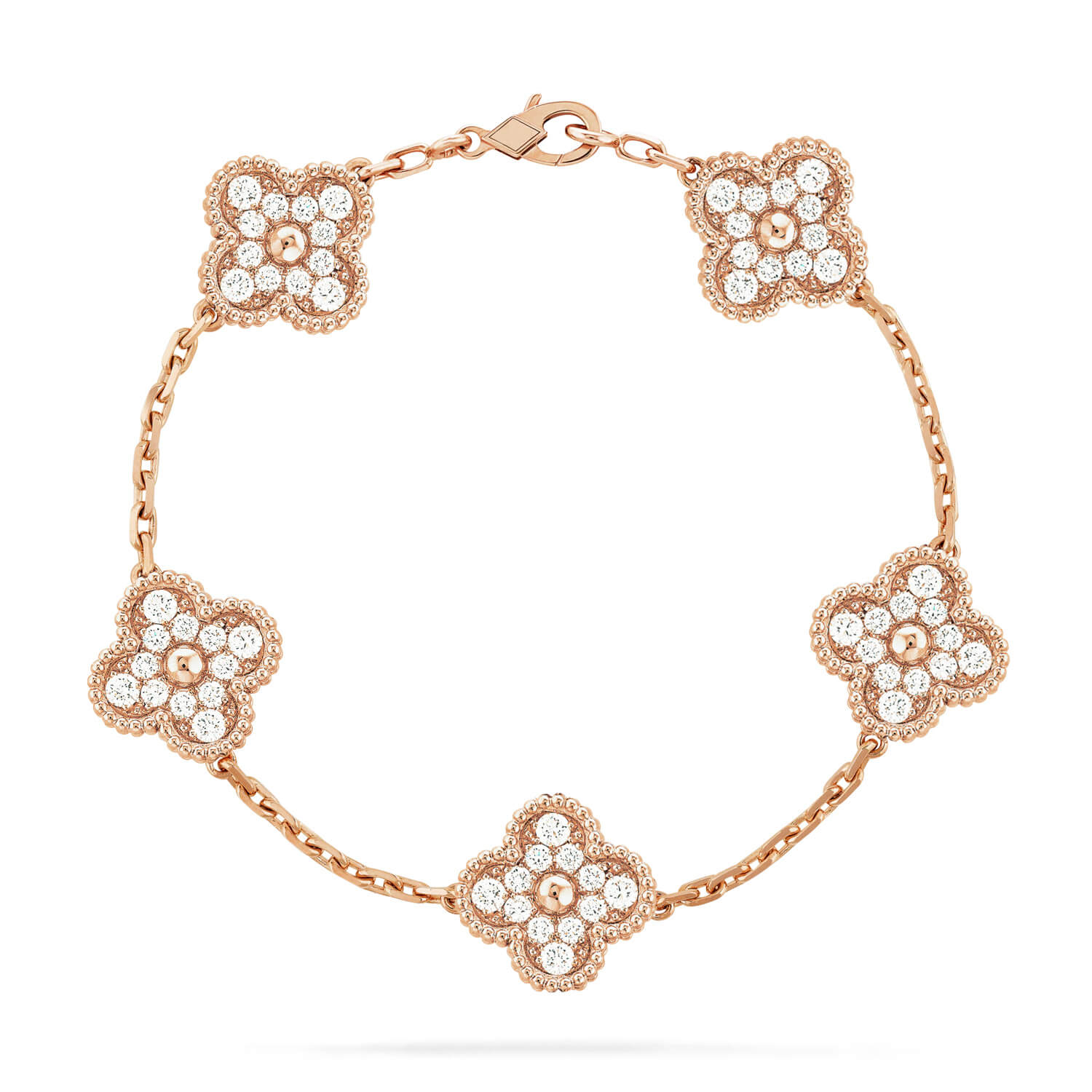 [Clover Jewelry]CLOVER 5 MOTIFS  FULL DIAMOND BRACELET