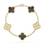 [Clover Jewelry]CLOVER 5 MOTIF GRAY MOP DIAMOND BRACELET