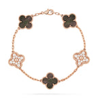 [Clover Jewelry]CLOVER 5 MOTIF GRAY MOP DIAMOND BRACELET