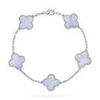[Clover Jewelry]CLOVER  5 MOTIF PURPLE CHALCEDONY BRACELET SILVER