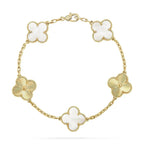 [Clover Jewelry]CLOVER BRACELET 5 MOTIF WHITE MOP PINK GOLD