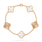 [Clover Schmuck]CLOVER ARMBAND 5 WEISSE MOP LASER MOTIVE