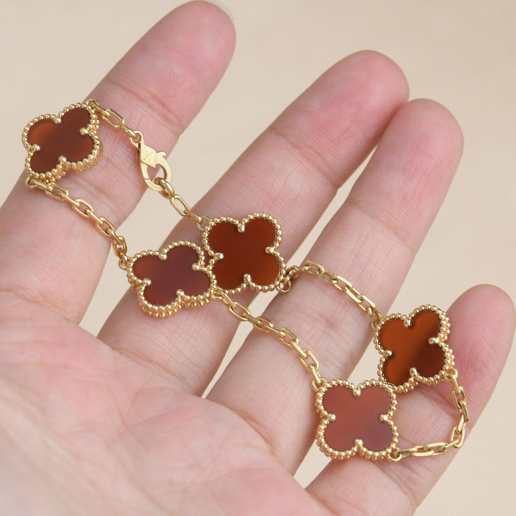 [Clover Jewelry]CLOVER 5 MOTIFS RED AGATE  BRACELET