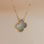 [Clover Jewelry]CLOVER 15MM  GRAY MOTHER OF PEARL NECKLACE