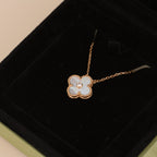 [Clover Jewelry]クローバー 15MM ダイヤモンド ホワイトフリチラリアネックレス