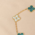 [Clover Jewelry]CLOVER  5 MOTIF MALACHITE DIAMOND BRACELET