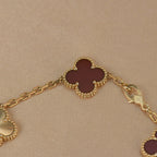 [Clover Jewelry]CLOVER  5 MOTIFS CARNELIAN GOLD BRACELET