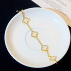 [Clover Jewelry]CLOVER 5 MOTIF ROCK CRYSTAL PINK GOLD BRACELET