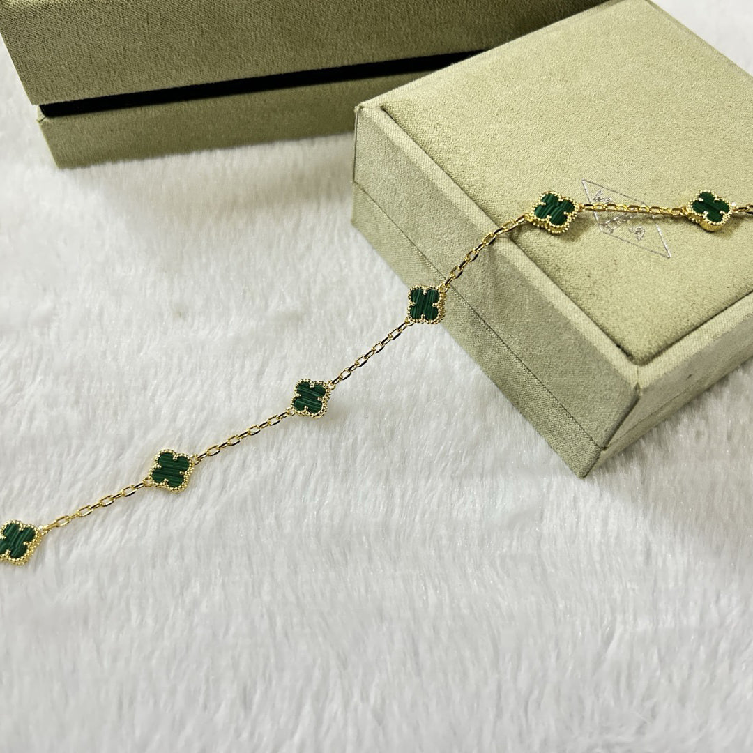 [Clover Jewelry]CLOVER 6 MOTIF MALACHITE BRACELET