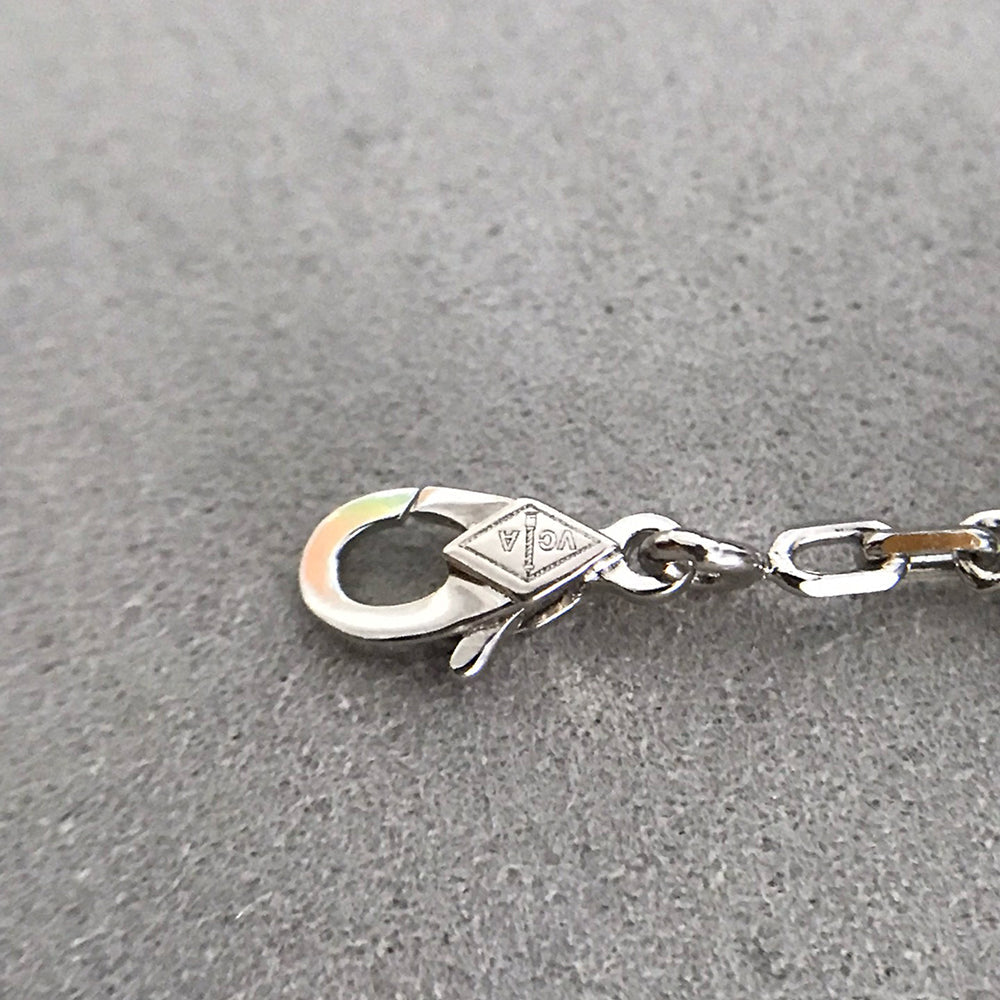 [Clover Jewelry]CLOVER 5 MOTIF ONYXS DIAMOND BRACELET SILVER