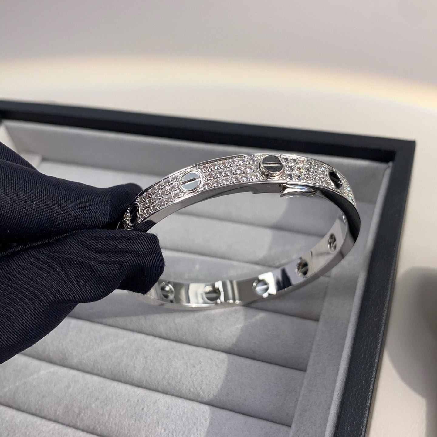 [Clover Jewelry]LOVE BRACELET 6.1MM DIAMOND-PAVED CERAMIC
