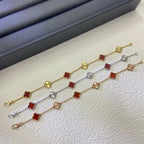 [Clover Jewelry]CLOVER 6 モチーフ レッドアゲート レーザーブレスレット