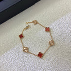 [Clover Jewelry]CLOVER 6 モチーフ レッドアゲート レーザーブレスレット