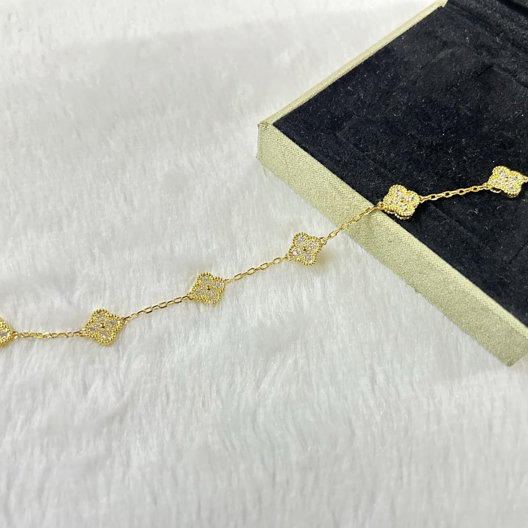 [Clover Jewelry]CLOVER 6 MOTIF DIAMOND BRACELET