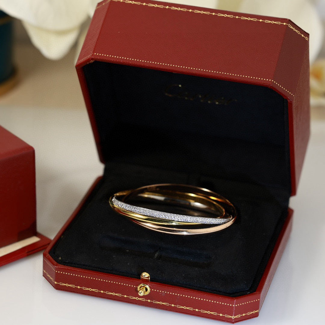[Clover Jewelry]TRINITY TRICOLORED GOLD THREE-RING BRACELET