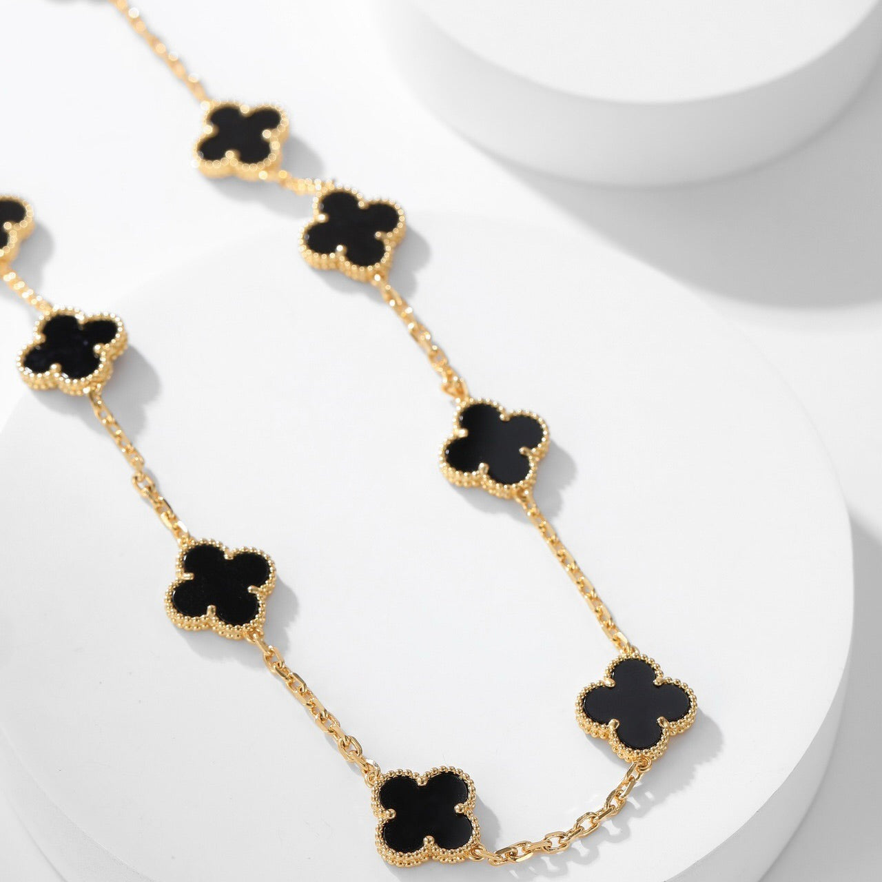 [Clover Jewelry]CLOVERS THE 10-MOTIFS ONYX NECKLACE